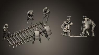 Figurines of people repair Railway 3d model